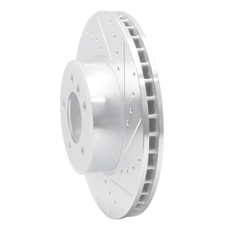 BMW 530I Brake Rotor (1) - Front Right - R1 Concepts - Drilled & Slotted - Silver - `04-`10